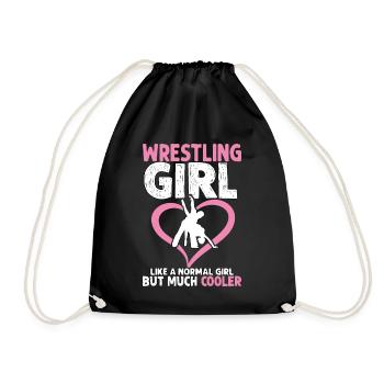 Wrestling Girl wie ein normales Girl, aber viel cooler - Turnbeutel - Schwarz - Vorne