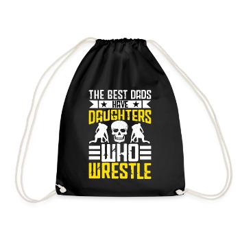 Les meilleurs papas ont des filles qui luttent - Sac de sport léger - noir - Devant