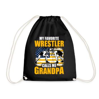 Mein Lieblings-Wrestler nennt mich Opa - Turnbeutel - Schwarz - Vorne
