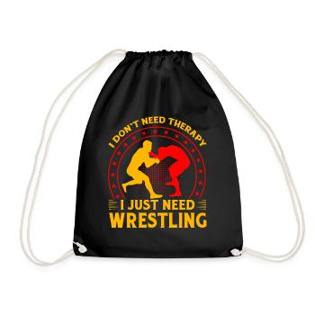 Ich brauche keine Therapie, ich brauche nur Wrestling - Turnbeutel - Schwarz - Vorne