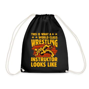 This is what world class wrestling instructor - Drawstring Bag - black - Front