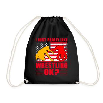 Ich mag Wrestling einfach sehr, ok? - Turnbeutel - Schwarz - Vorne