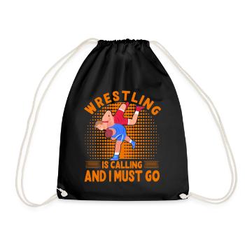 Wrestling ruft und ich muss gehen - Turnbeutel - Schwarz - Vorne