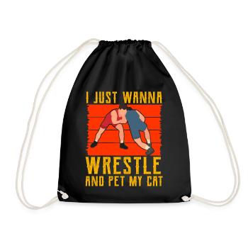 Je veux juste lutter et caresser mon chat - Sac de sport léger - noir - Devant