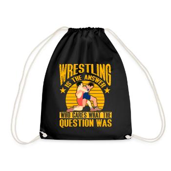 Wrestling ist die Antwort, wen kümmert's, was die - Turnbeutel - Schwarz - Vorne