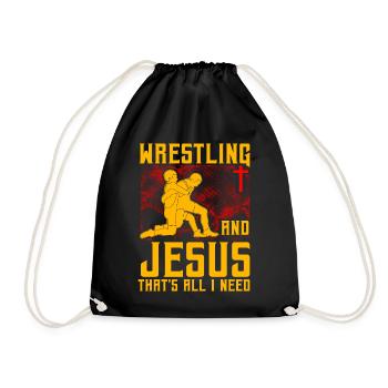 Wrestling and Jesus that's all I need - Turnbeutel - Schwarz - Vorne