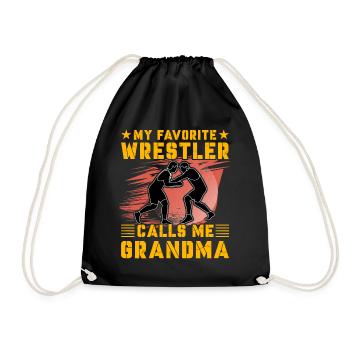 My favorite Wrestler calls me Grandma - Turnbeutel - Schwarz - Vorne