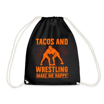 Tacos and Wrestling make me Happy - Turnbeutel - Schwarz - Vorne