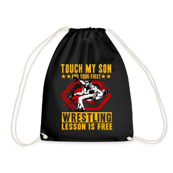 Touch my Son and your first Wrestling lesson is - Turnbeutel - Schwarz - Vorne