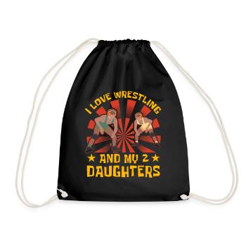 J’adore la lutte et mes 2 filles - Sac de sport léger - noir - Devant