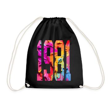 BUNT 45TH BIRTHDAY 1981 - Drawstring Bag - black - Front