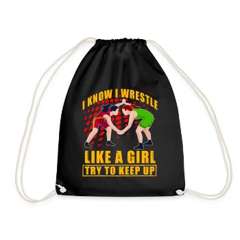Je sais que je lutte comme une fille, j’essaie de suivre - Sac de sport léger - noir - Devant