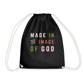 Image Of God Christian Quote - Drawstring Bag - black - Front
