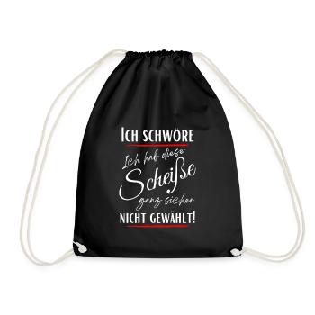 I swear I didn't choose this shit! - Drawstring Bag - black - Front