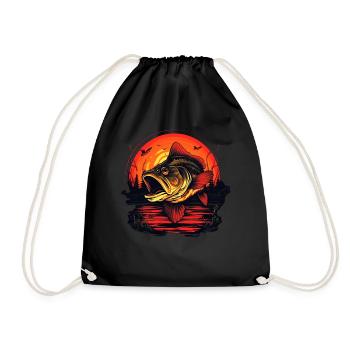 Bass Fish - Drawstring Bag - black - Front