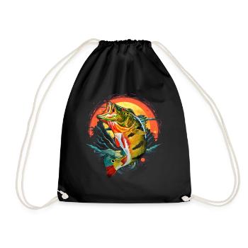 Bass Fish - Drawstring Bag - black - Front