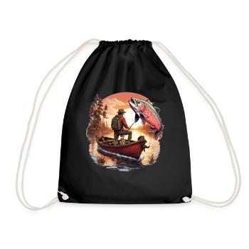 Bass Fish - Drawstring Bag - black - Front