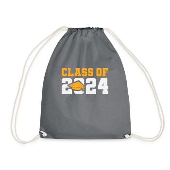 Class Of 2024 - Graduation 2024 - Drawstring Bag - grey - Front