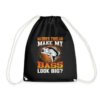 Does this make my Bass look Big? - Drawstring Bag - black - Front