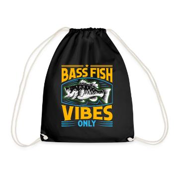 Nur Bash-Fisch-Vibes - Turnbeutel - Schwarz - Vorne