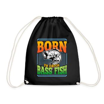 Geboren, um Barschfische zu fangen - Turnbeutel - Schwarz - Vorne