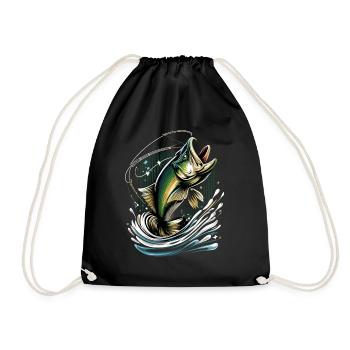 Bass Fish - Drawstring Bag - black - Front