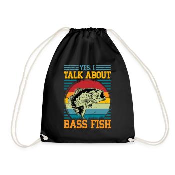 Yes I talk about Bass Fish - Drawstring Bag - black - Front