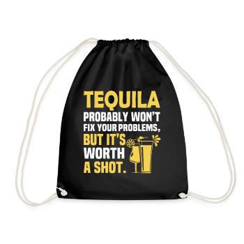 Tequila wird Ihre Probleme wahrscheinlich nicht lösen, aber er ist es - Turnbeutel - Schwarz - Vorne