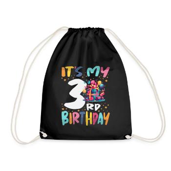 It's My 3rd Birthday Happy Kids Birthday - Drawstring Bag - black - Front