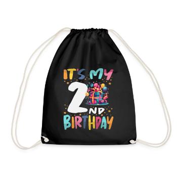 It's My 2nd Birthday Happy Kids Birthday - Drawstring Bag - black - Front