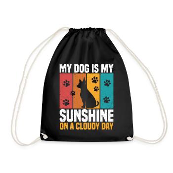Mein Hund ist mein Sonnenschein an einem bewölkten Tag - Turnbeutel - Schwarz - Vorne