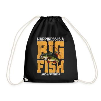 Le bonheur est un gros poisson et un témoin - Sac de sport léger - noir - Devant