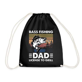 Bass Fishing Dad - Lizenz zum Grillen - Turnbeutel - Schwarz - Vorne