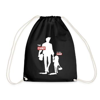 Lustiges Papa-Tochter-Design - Turnbeutel - Schwarz - Vorne