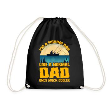 Ich bin ein Angelvater wie ein normaler Vater, nur viel - Turnbeutel - Schwarz - Vorne