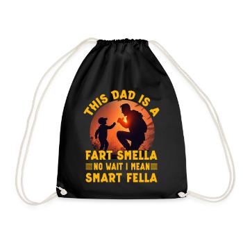 Dieser Papa ist ein Furzgeruch, nein, warte, ich meine klug - Turnbeutel - Schwarz - Vorne