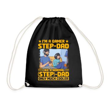I'm a Gamer Step-Dad like a normal Step-Dad - Drawstring Bag - black - Front