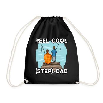 Reel Cool Step Dad - Drawstring Bag - black - Front