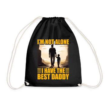 Ich bin nicht allein, ich habe den besten Daddy - Turnbeutel - Schwarz - Vorne