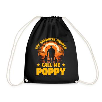 My favorite People call me Poppy - Drawstring Bag - black - Front