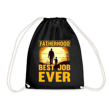 Fatherhood best Job ever - Drawstring Bag - black - Front