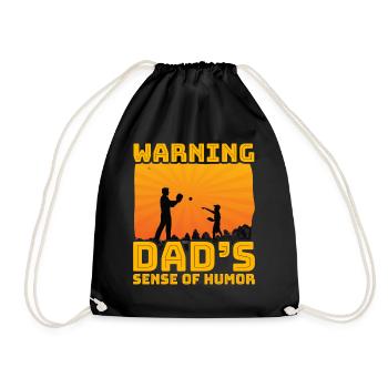 Avertissement : le sens de l’humour de papa - Sac de sport léger - noir - Devant