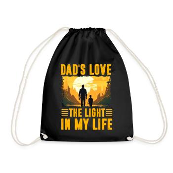 Papa liebt das Licht in meinem Leben - Turnbeutel - Schwarz - Vorne