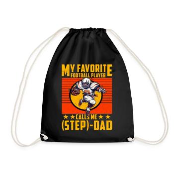 My favorite football Player calls me Step-Dad - Drawstring Bag - black - Front