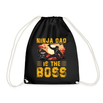 Ninja Dad is the chief - Drawstring Bag - black - Front