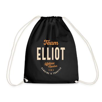 Membre à vie de l’équipe Elliot - Nom Elliot - Sac de sport léger - noir - Devant
