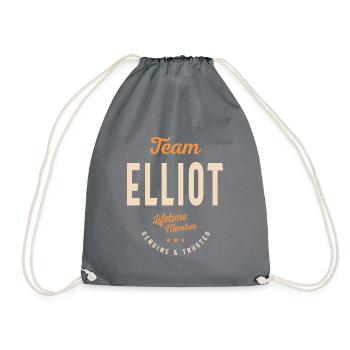 Team Elliot Lifetime Member - Name Elliot - Drawstring Bag - grey - Front