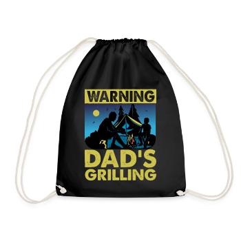 Warnung Papas Grillen - Turnbeutel - Schwarz - Vorne