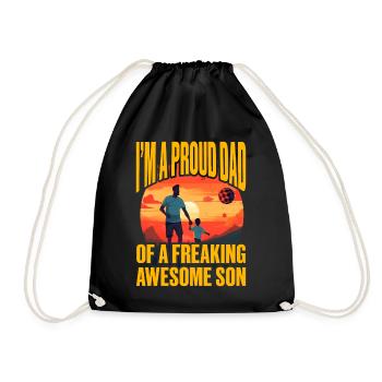 Je suis le fier papa d’un fils génial - Sac de sport léger - noir - Devant