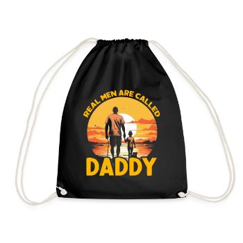 Real Men are called Daddy - Drawstring Bag - black - Front